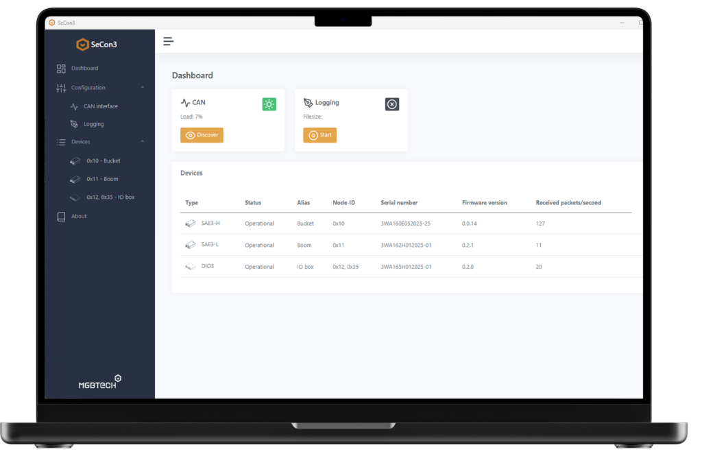 Image of Configuration tool for MGB-TECH CANopen devices
